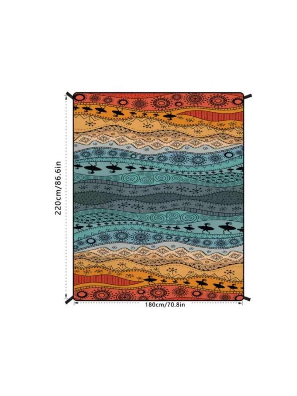 Beach Mat Waterproof Sandproof Large Beach Blanket with 4 Stakes